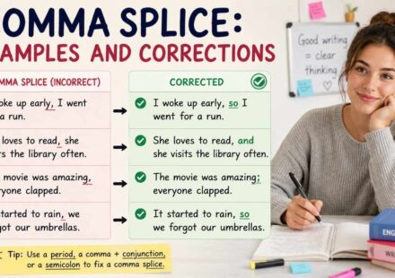 A comma splice happens when two complete sentences are joined with only a comma.