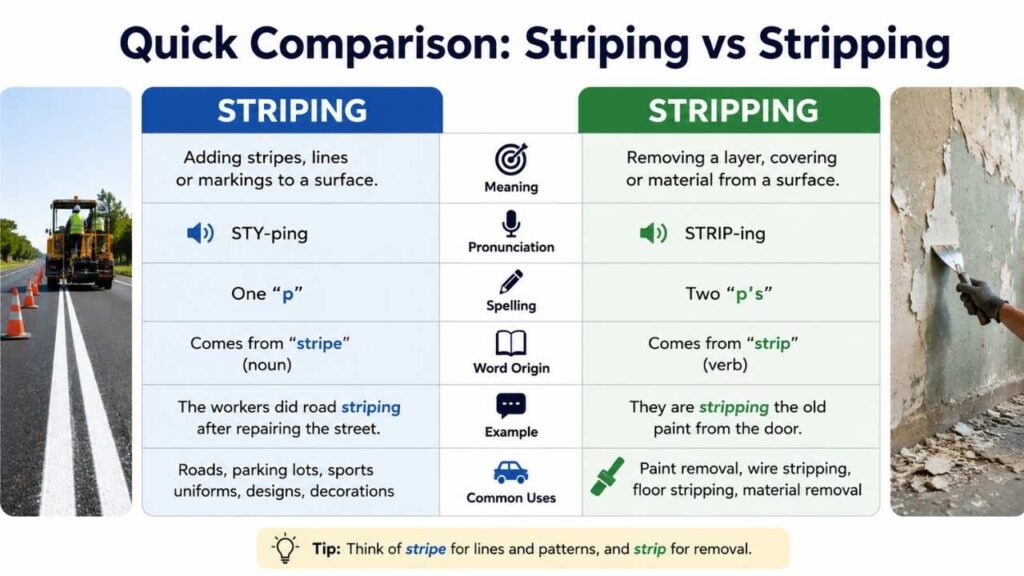 Quick Comparison: Striping vs Stripping