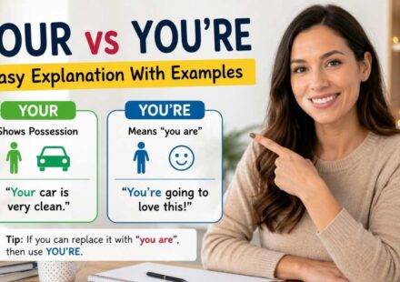 Many English learners struggle with the your vs you’re difference because the two words sound exactly alike.