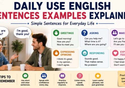 Daily use English sentences examples help people speak and write more naturally in everyday life.