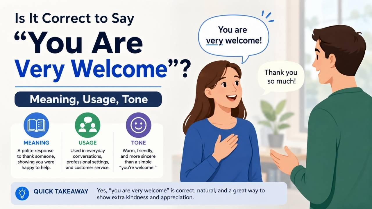 If someone says "thank you," you may reply with "you are very welcome."