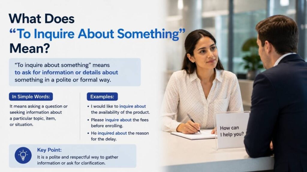 What Does “To Inquire About Something” Mean? 
