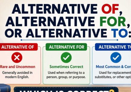 Many English learners wonder whether they should use alternative of, alternative for, or alternative to