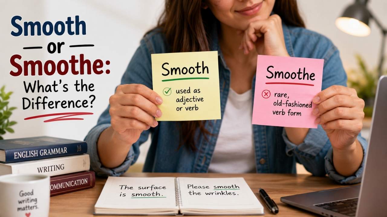 Many English learners and native speakers alike wonder whether they should write smooth or smoothe.