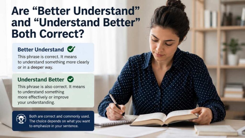 Are "Better Understand" and "Understand Better" Both Correct?