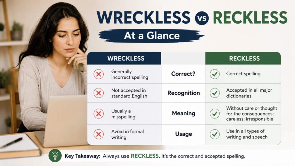 Wreckless vs Reckless at a Glance