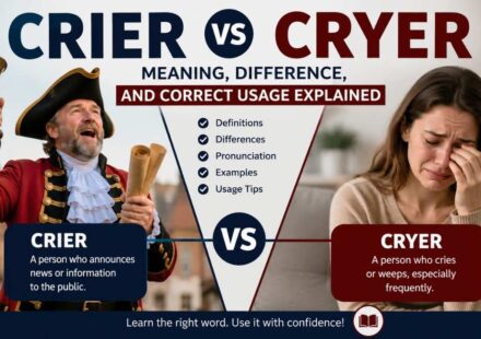Crier vs cryer is a common spelling confusion because both words look and sound almost identical.