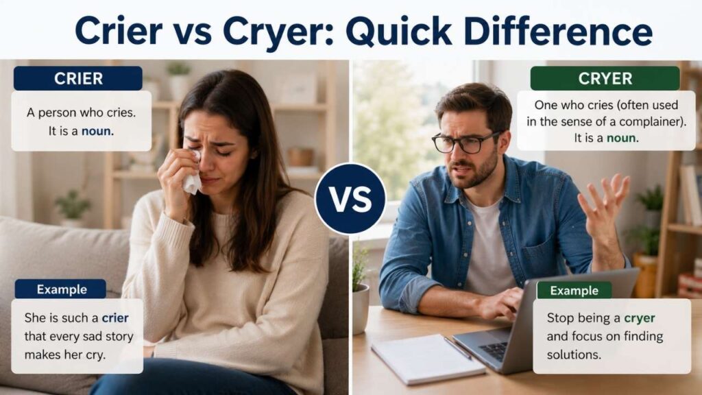 Crier vs Cryer: Quick Difference