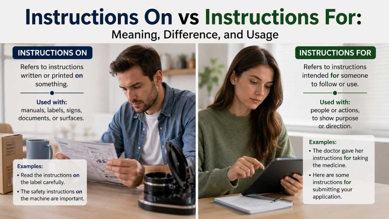 Many English learners and writers often get confused about whether to use “instructions on vs instructions for.”