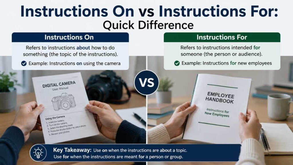 Instructions On vs Instructions For: Quick Difference