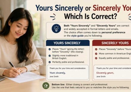 If you have ever written a formal letter, business letter, or professional email, you may have wondered whether to use Yours sincerely or Sincerely yours.