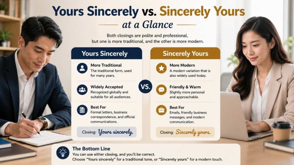 Yours Sincerely vs Sincerely Yours at a Glance
