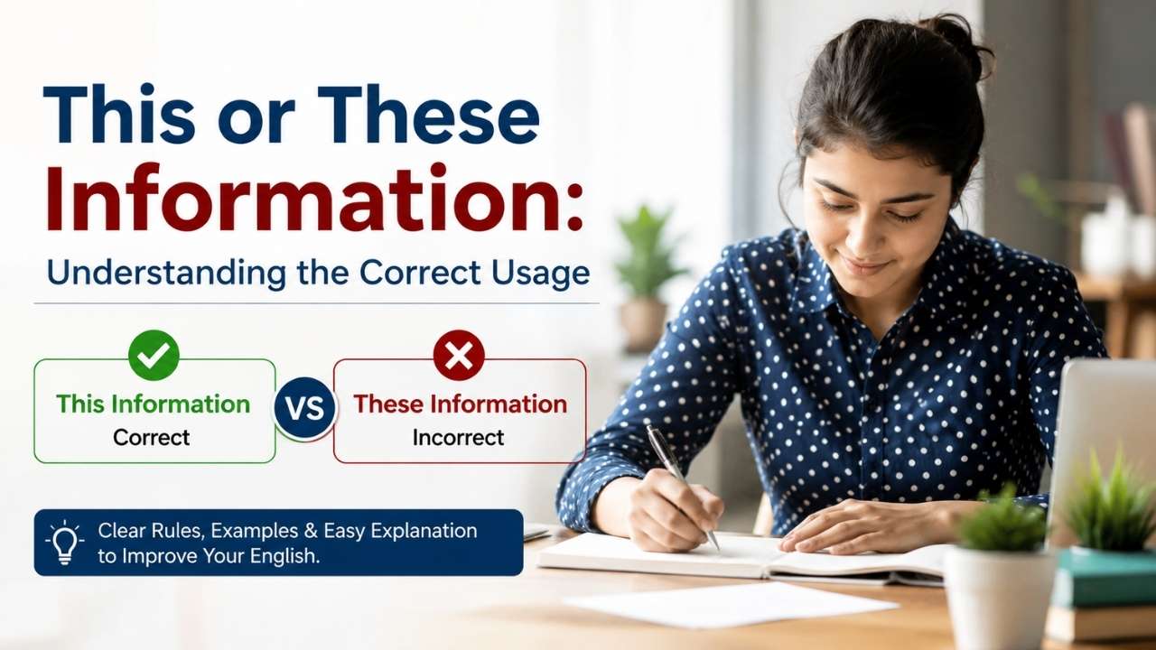 Many English learners often wonder whether they should say “this information” or “these information” in a sentence.