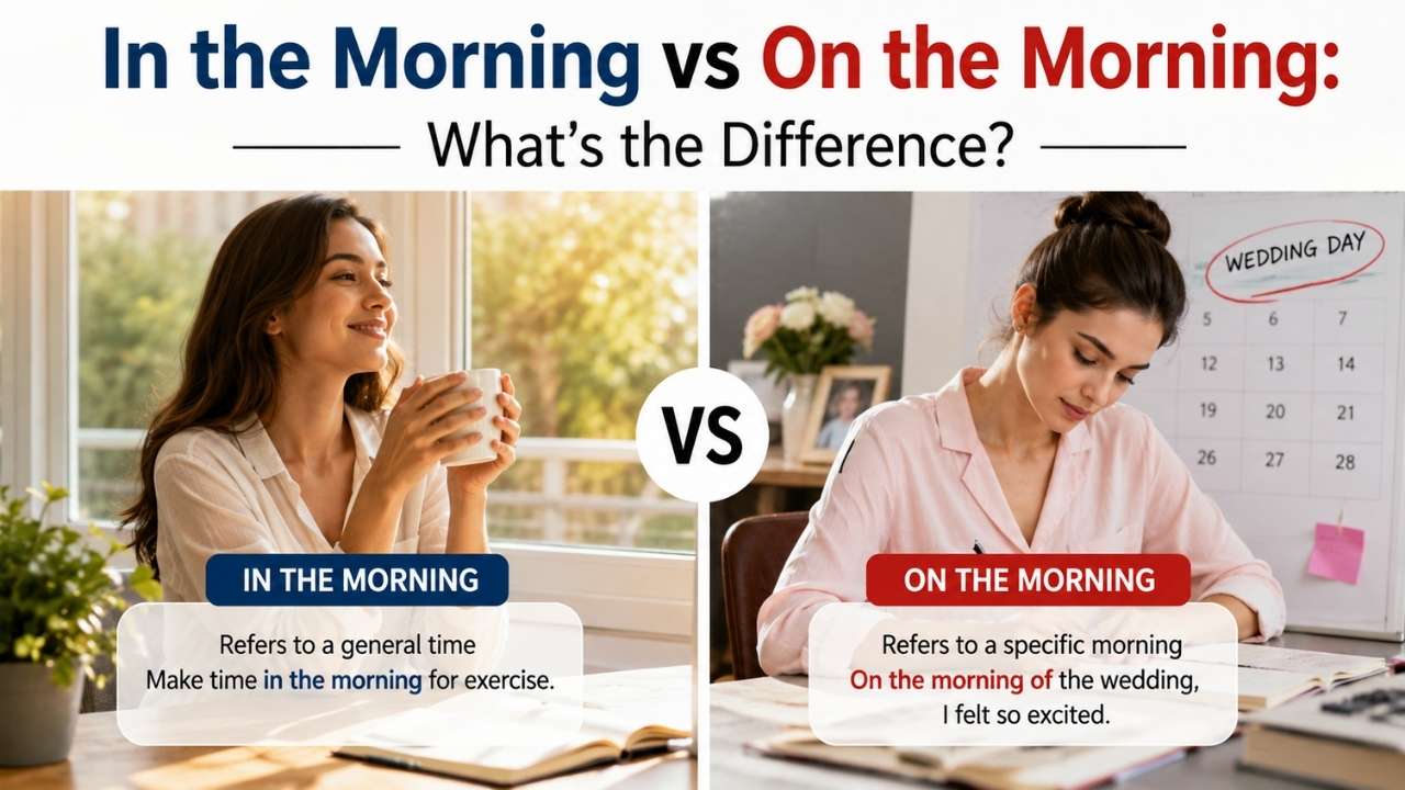 Many English learners struggle with in the morning vs on the morning because both phrases seem similar at first glance.