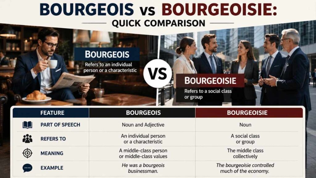 Bourgeois vs Bourgeoisie: Quick Comparison