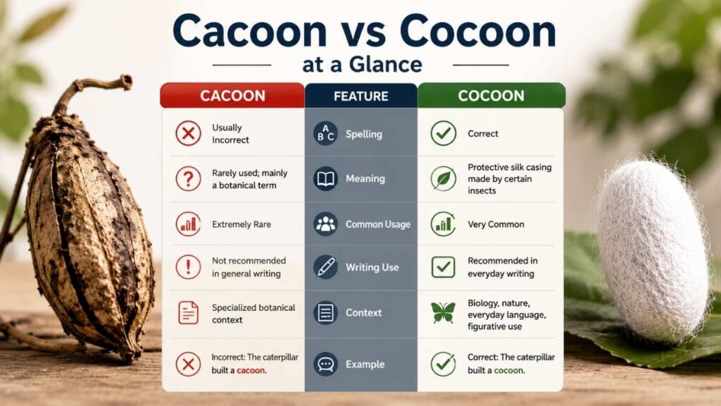 Cacoon vs Cocoon at a Glance