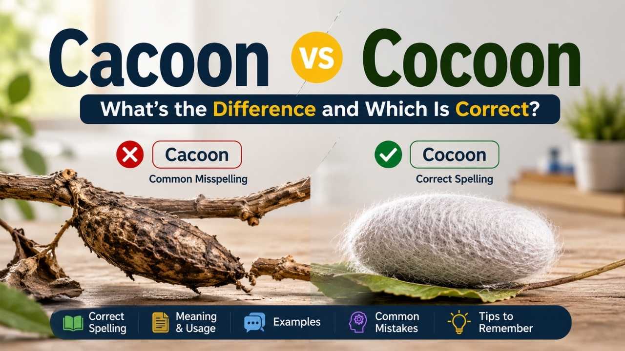 You are not alone. Many people search for "Cacoon vs Cocoon", "Cacoon or Cocoon," or ask, "Is cacoon a word?"