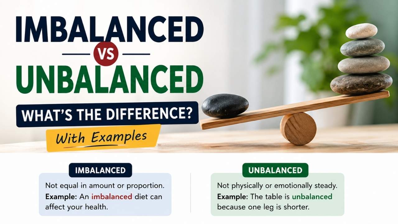 Many English learners wonder about the difference between imbalanced vs unbalanced because both words relate to the idea of something not being balanced.