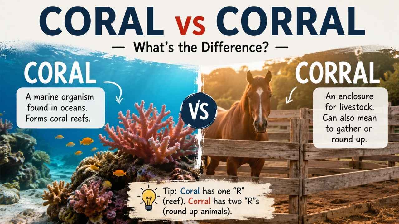 Have you ever wondered whether you should write coral vs corral?