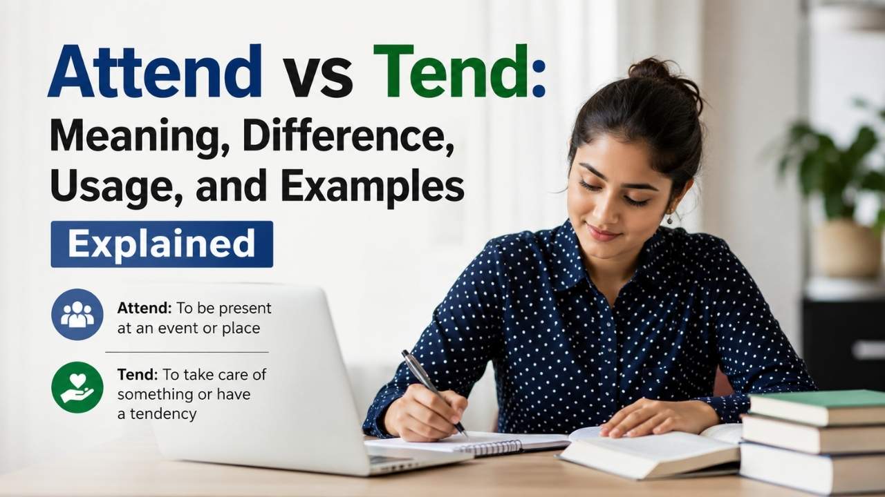 Many English learners get confused when they see “attend vs tend” because both words sound similar and sometimes appear in related sentences.