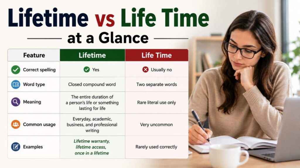 Lifetime vs Life Time at a Glance