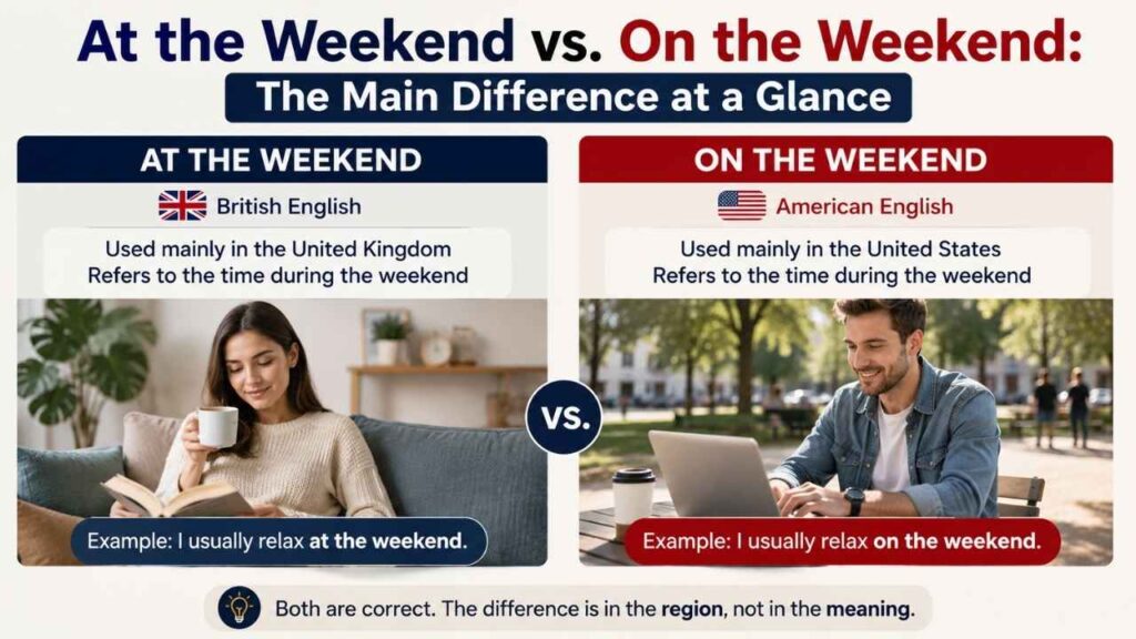 At the Weekend vs On the Weekend: The Main Difference at a Glance