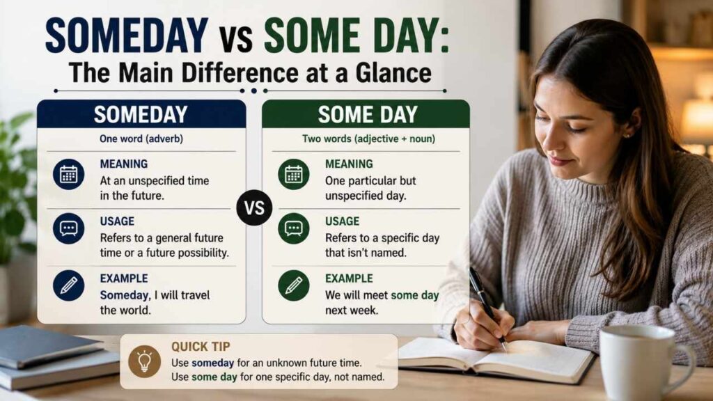 Someday vs Some Day: The Main Difference at a Glance