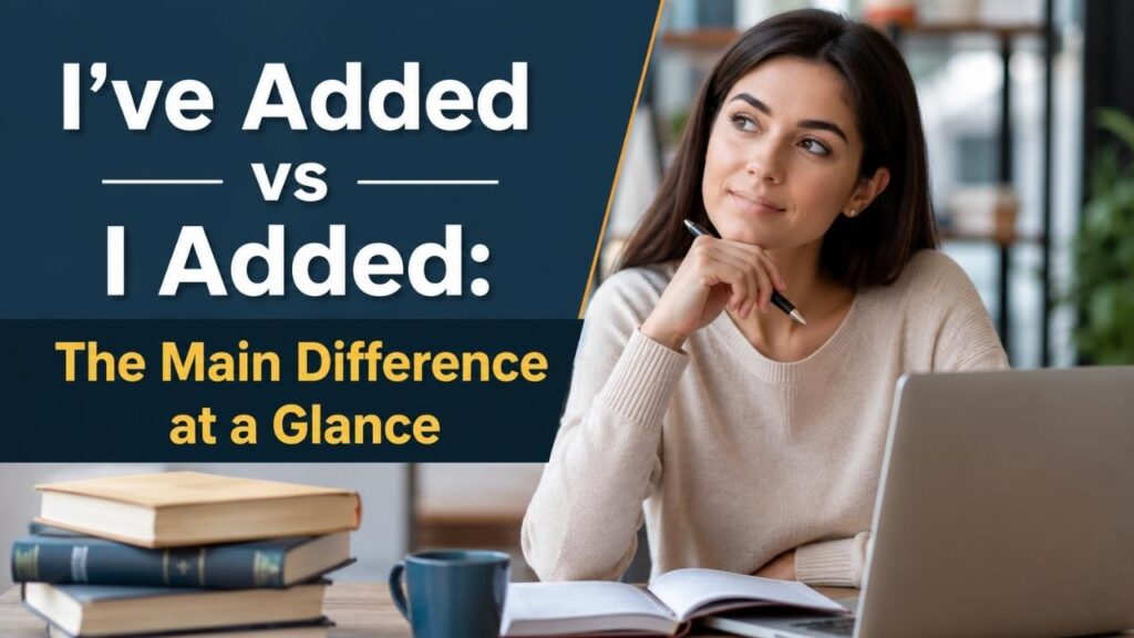 I've Added vs I Added: The Main Difference at a Glance