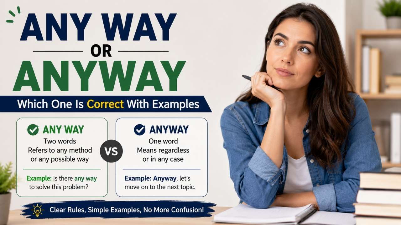 Choosing between any way or anyway can be confusing because they look and sound almost the same.