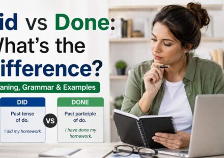 Many English learners confuse did vs done because both words come from the verb do, but they are used in different grammar situations.